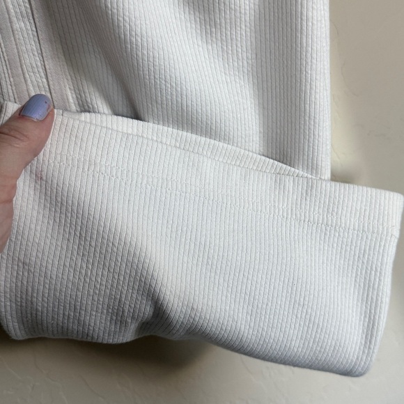 adidas originals Urban Outfitters Flare Pants Cream Ribbed Legging Women Small - Picture 6 of 11